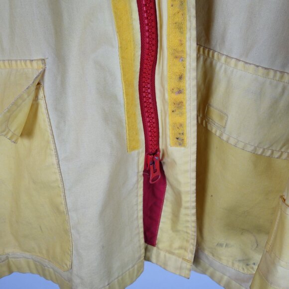 Vintage Ralph Lauren Embroidered Fireman Rain Jacket w/ Red Lining, Size Large - Picture 15 of 16